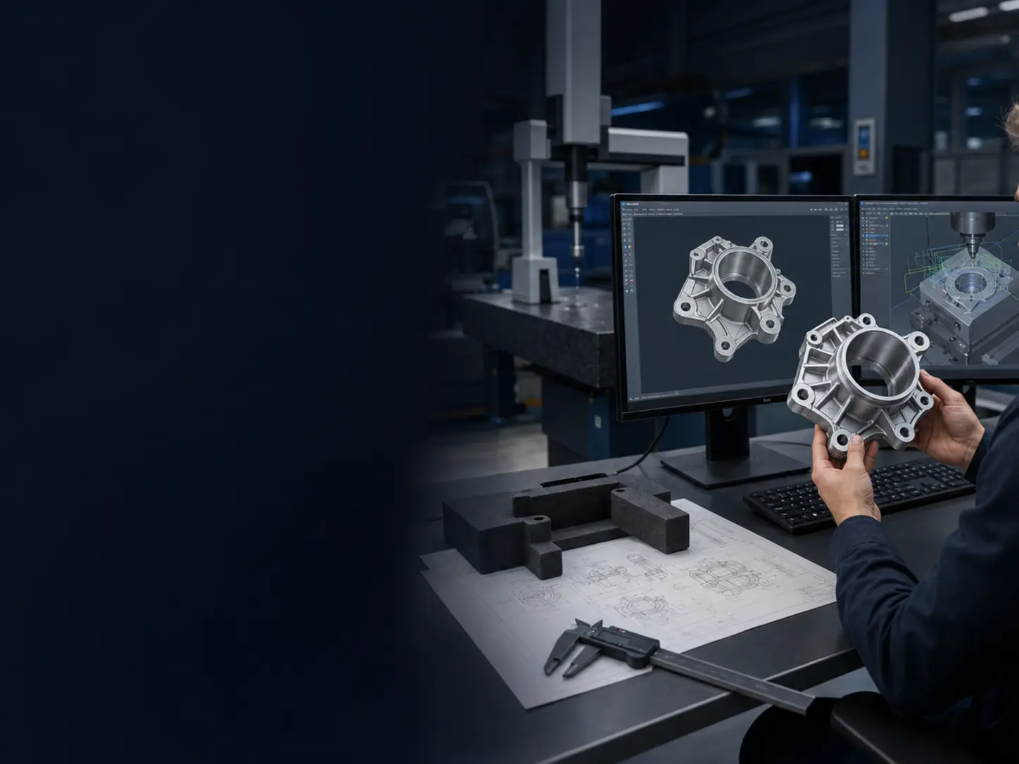 CAD/CAM model and physical aerospace actuator housing engineering review